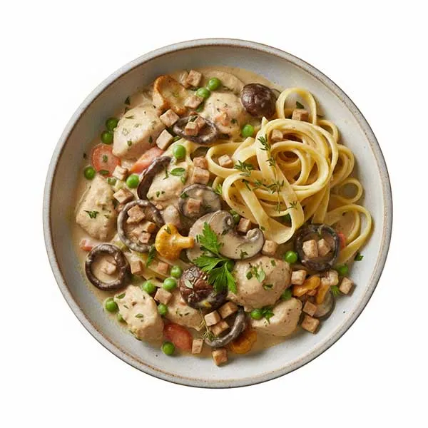 Creamy Heritage Chicken Fricassee with Woodland Mushrooms & Fresh Tagliatelle